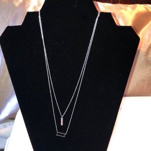 Silver double necklace